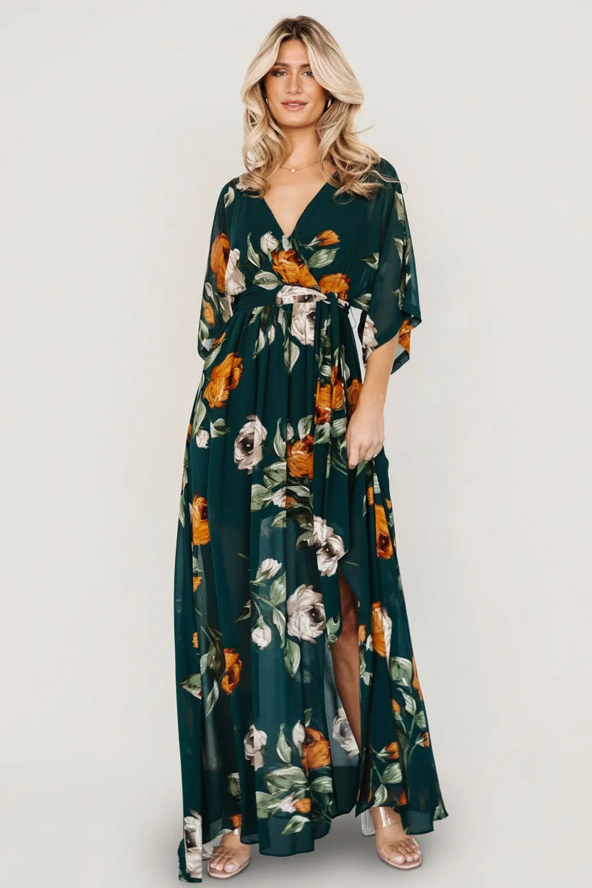 Kia Kimono Maxi Dress | Deep Topaz Floral