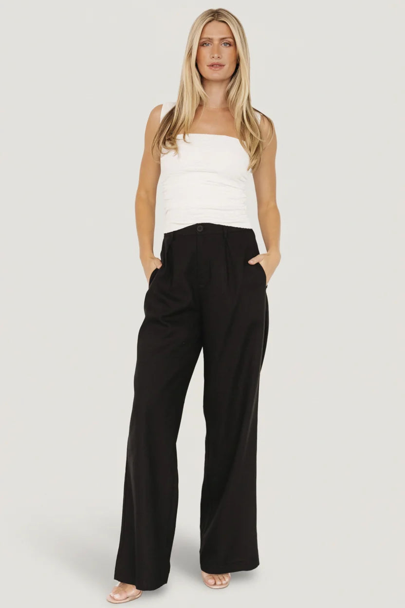 Malin Wide Leg Pants | Black