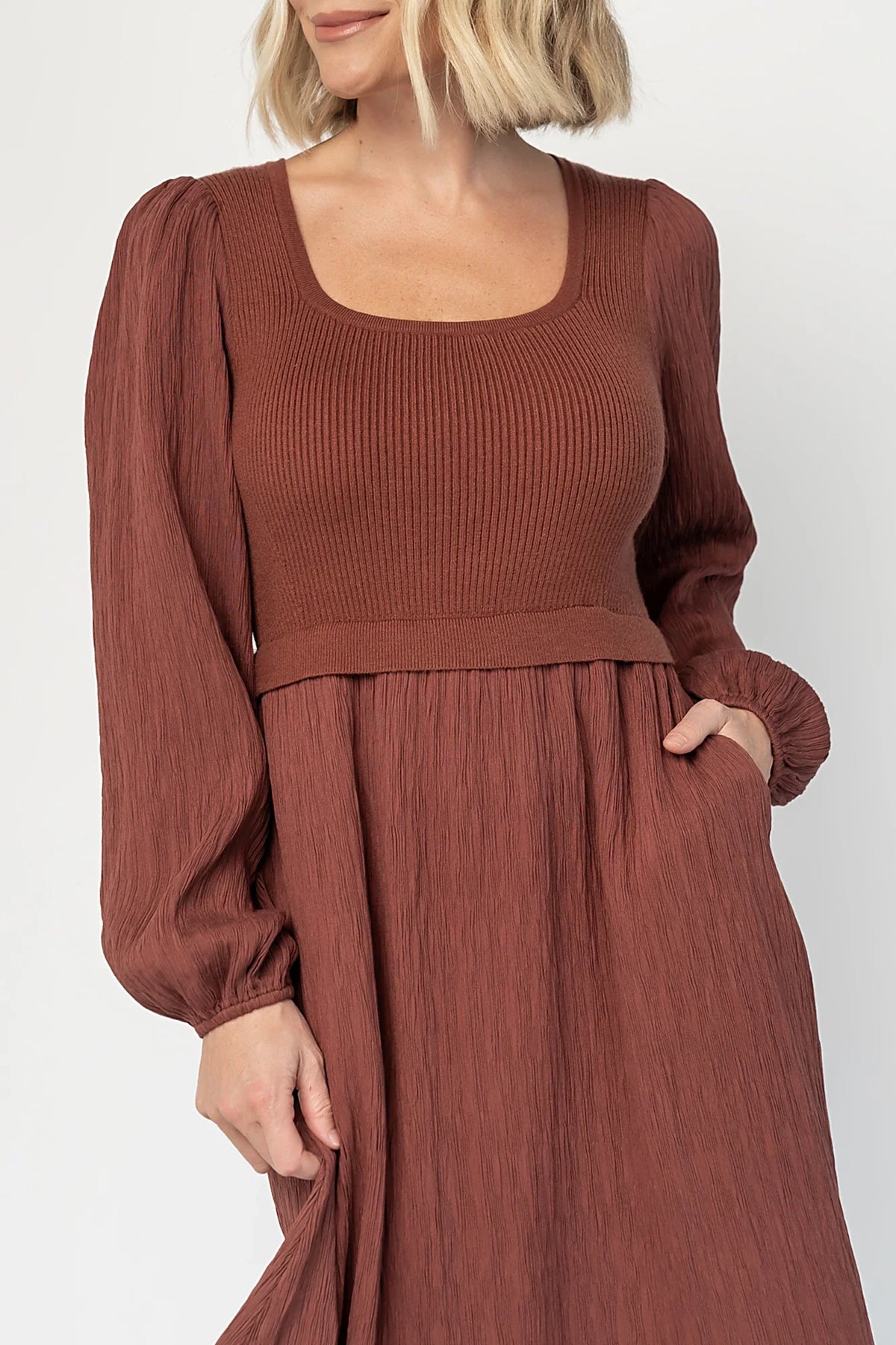Alva Sweater Dress | Dusty Mahogany