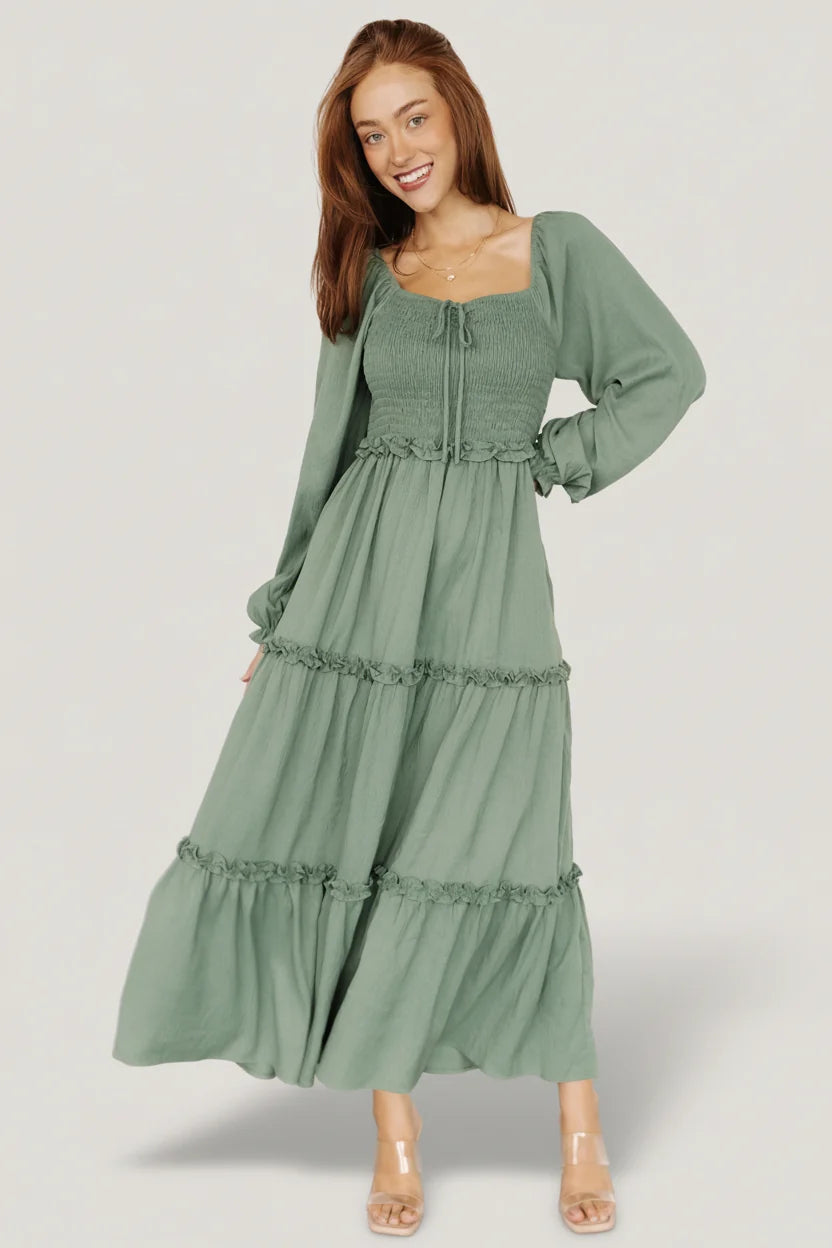 Britta Maxi Dress | Dark Sage