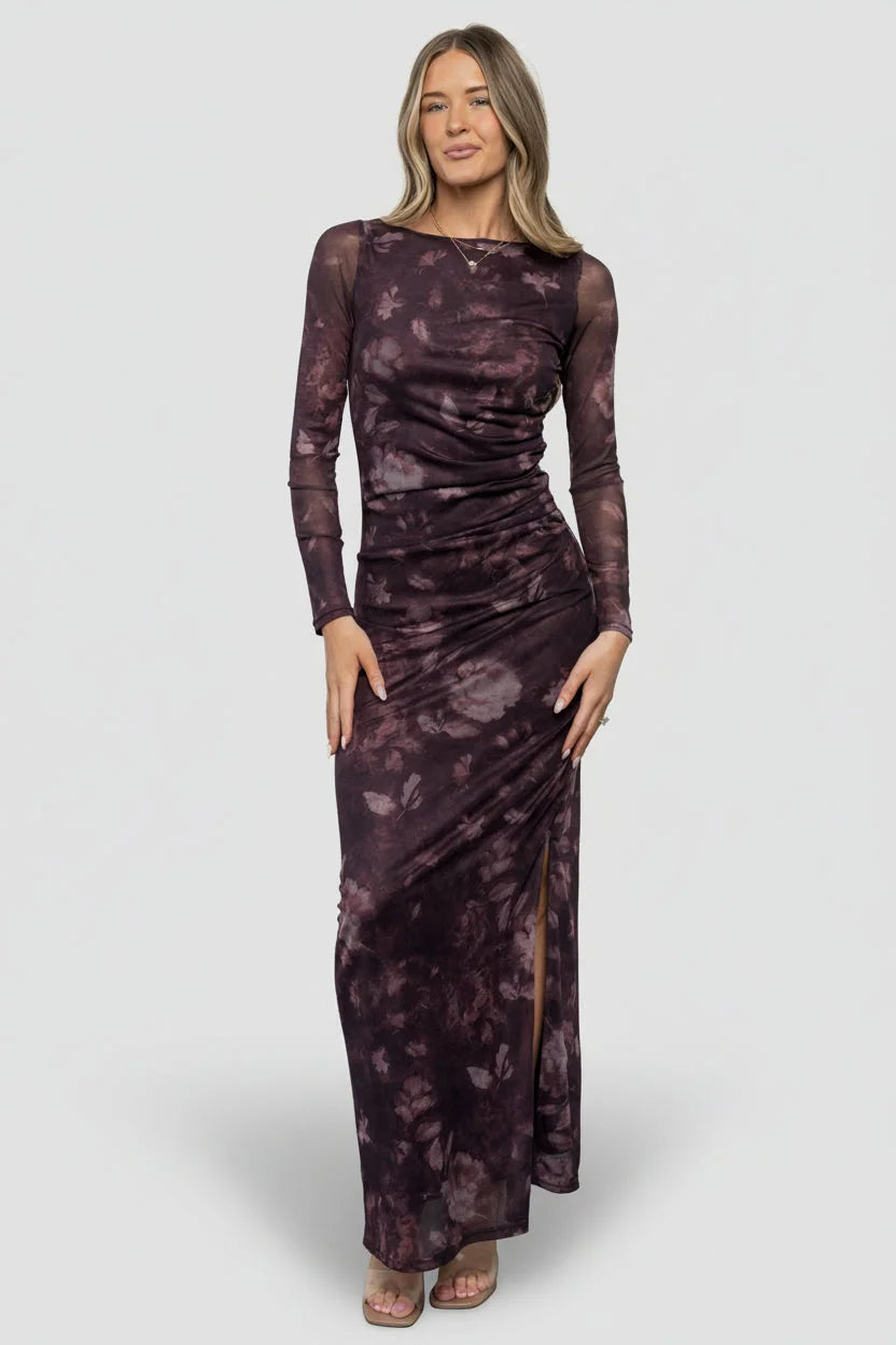 Isadora Maxi Dress | Deep Plum Floral