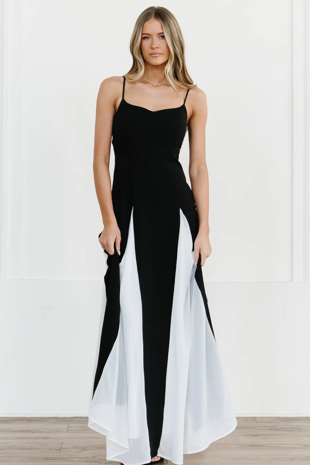 Adela Maxi Dress | Black + White