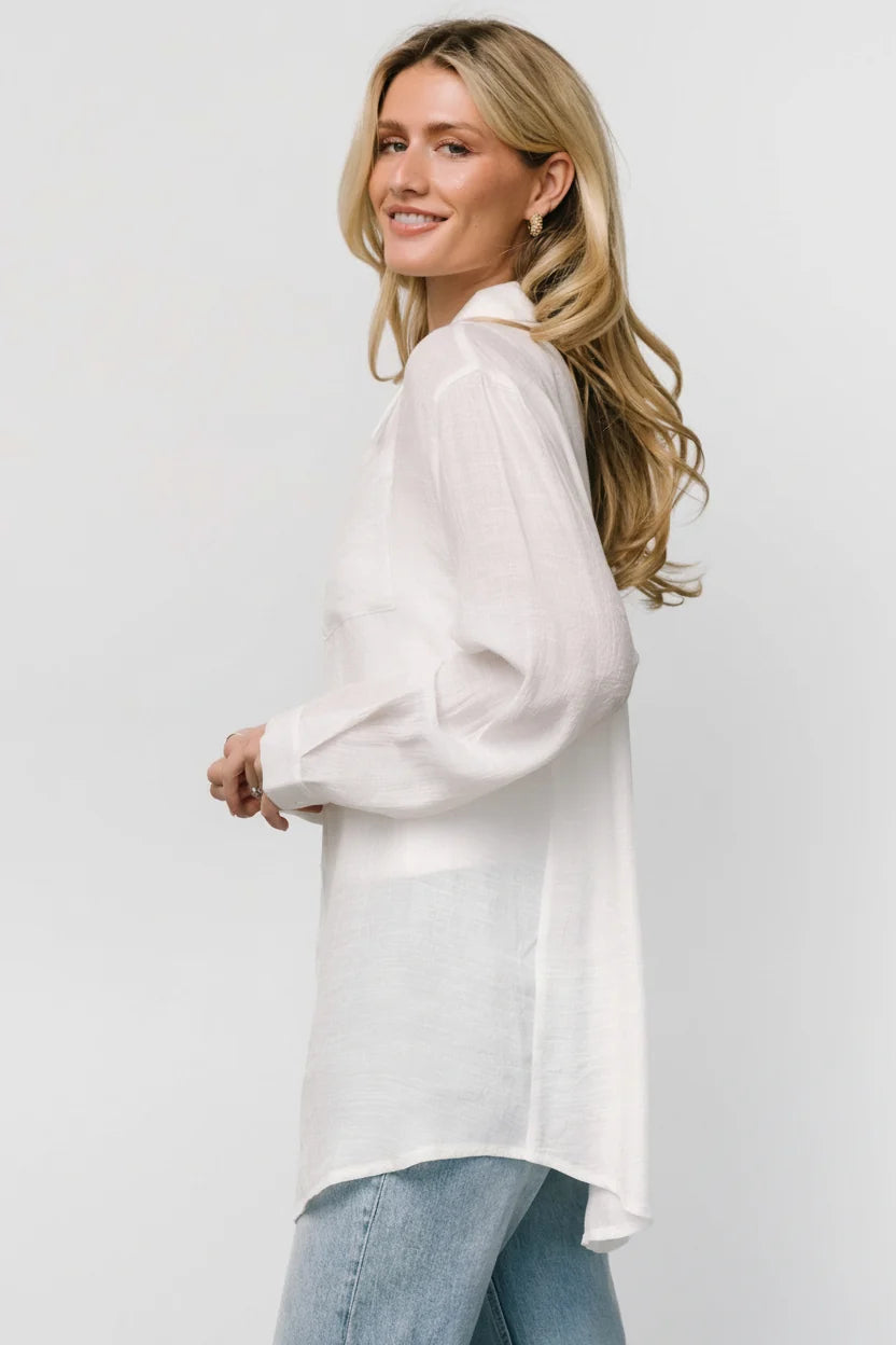 Breck Button Up Top | Off White