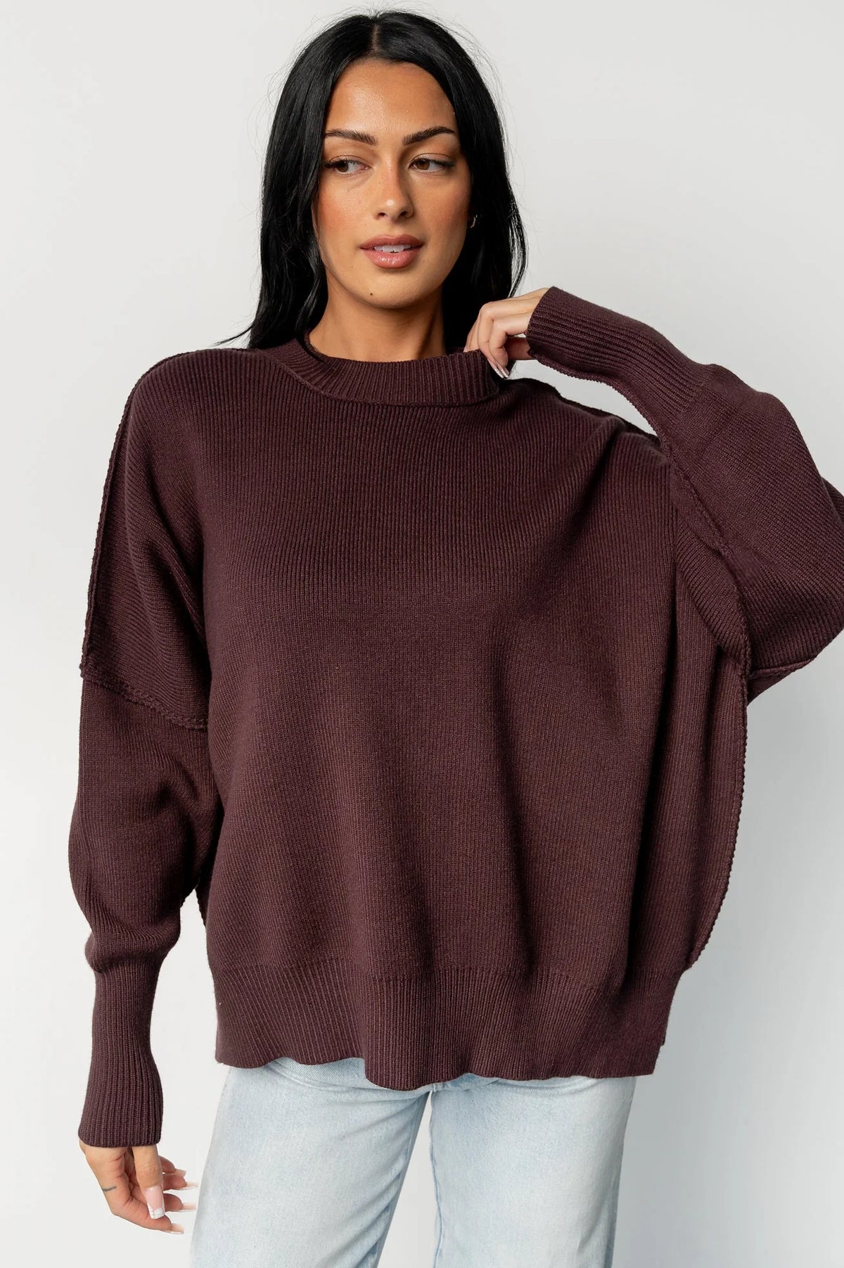 Jeremiah Knit Sweater | Dark Plum