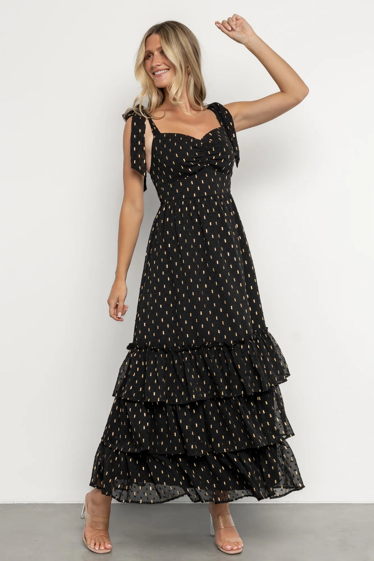 Kassia Maxi Dress | Black + Gold