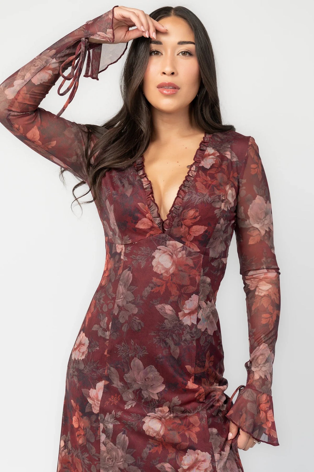 Julietta Maxi Dress | Mahogany Rose Floral