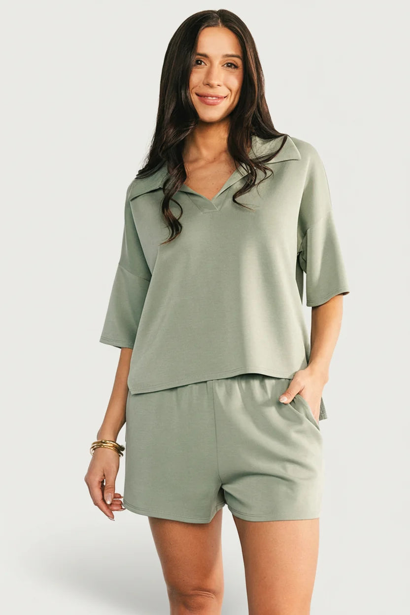 Ana Top + Shorts Set | Green