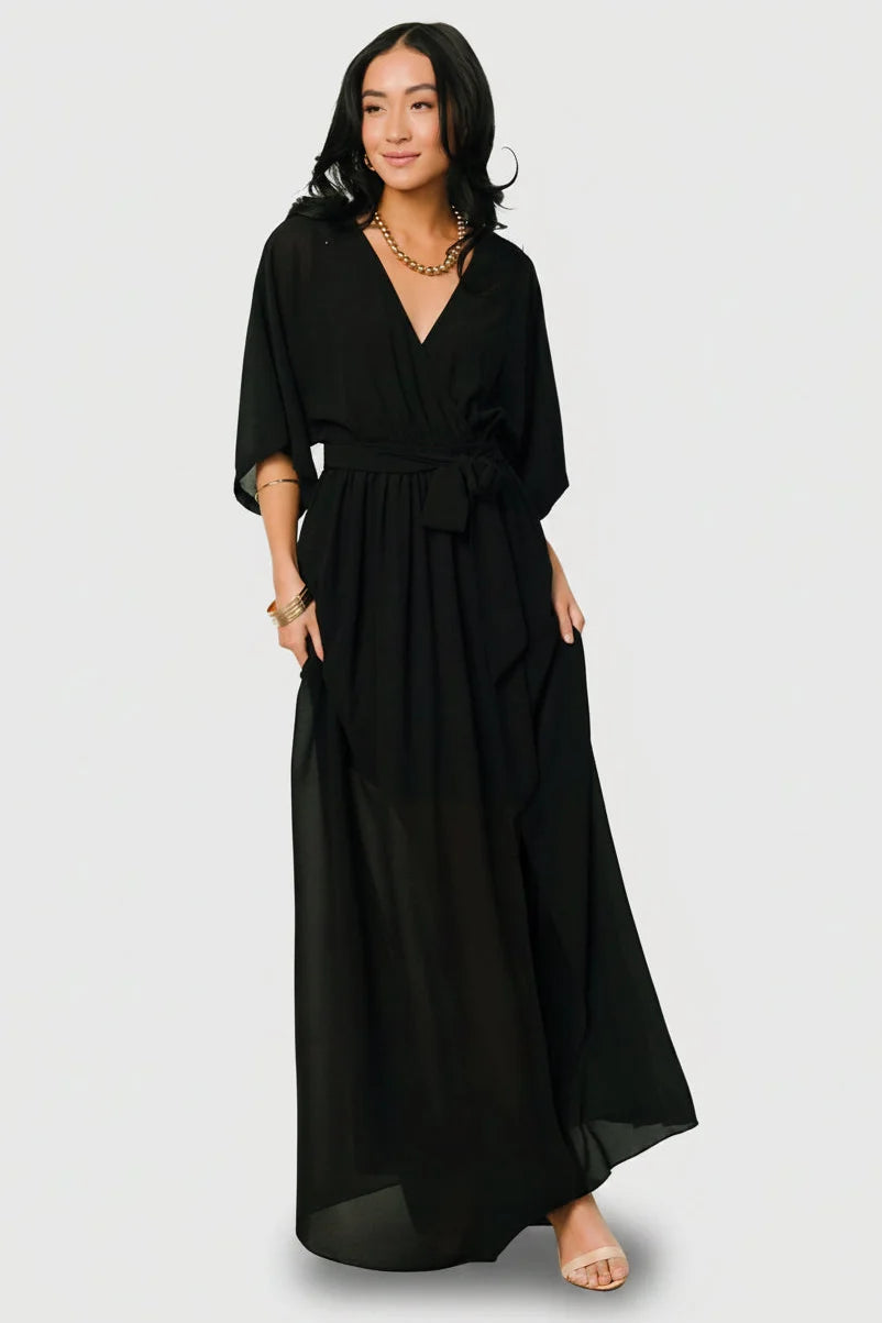 Kia Kimono Maxi Dress | Black