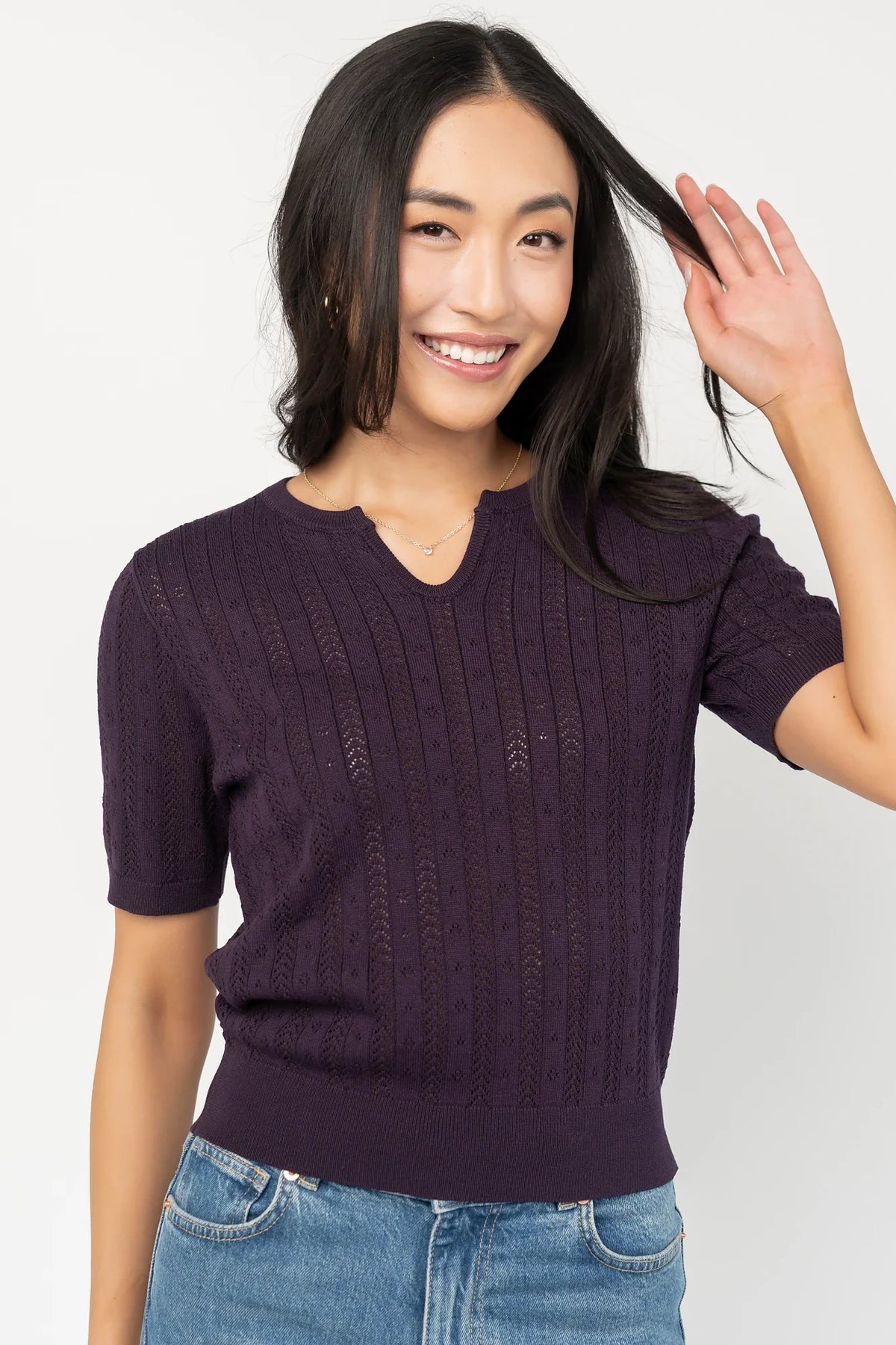 Perry Knit Top | Plum