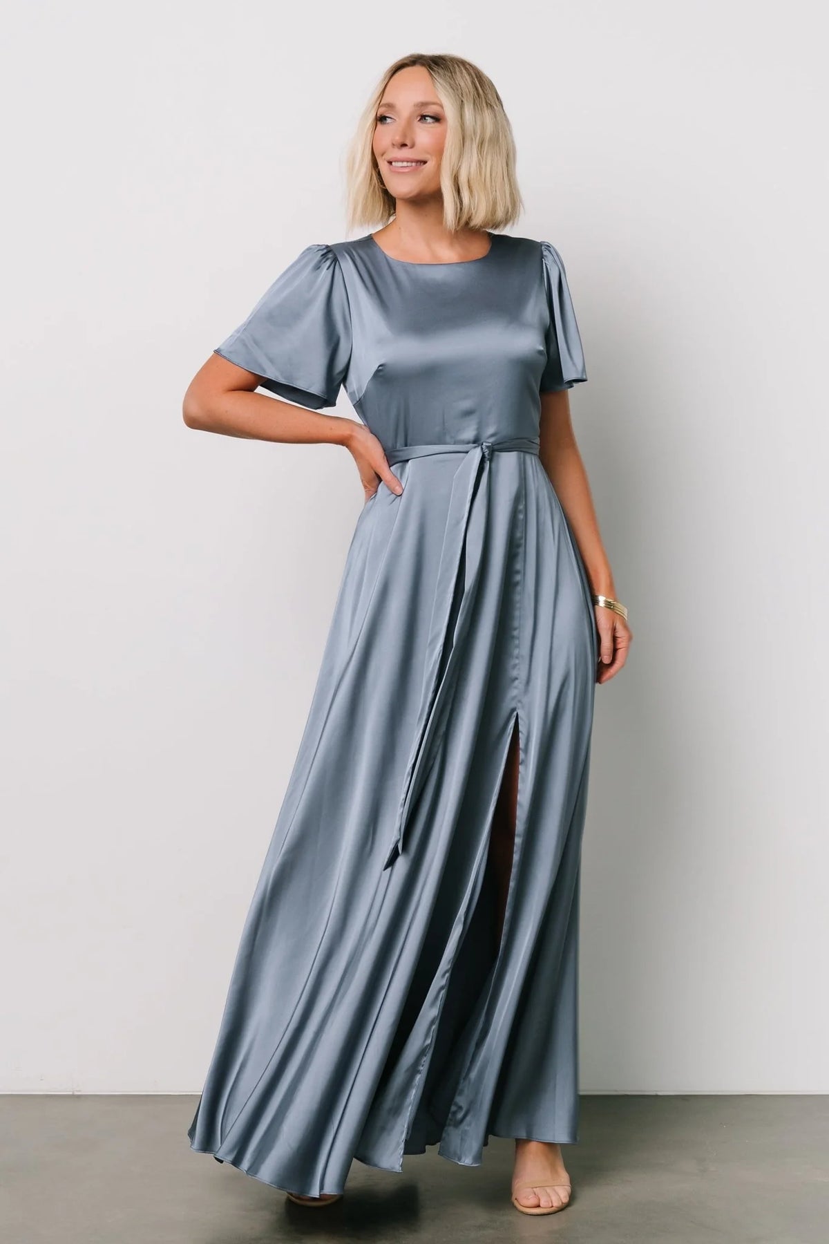 Fabric Swatch - Agnes Satin | Whisper Blue