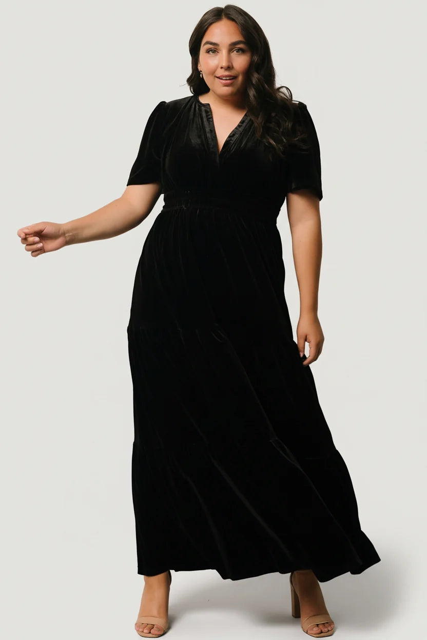 Artemis Velvet Maxi Dress | Black