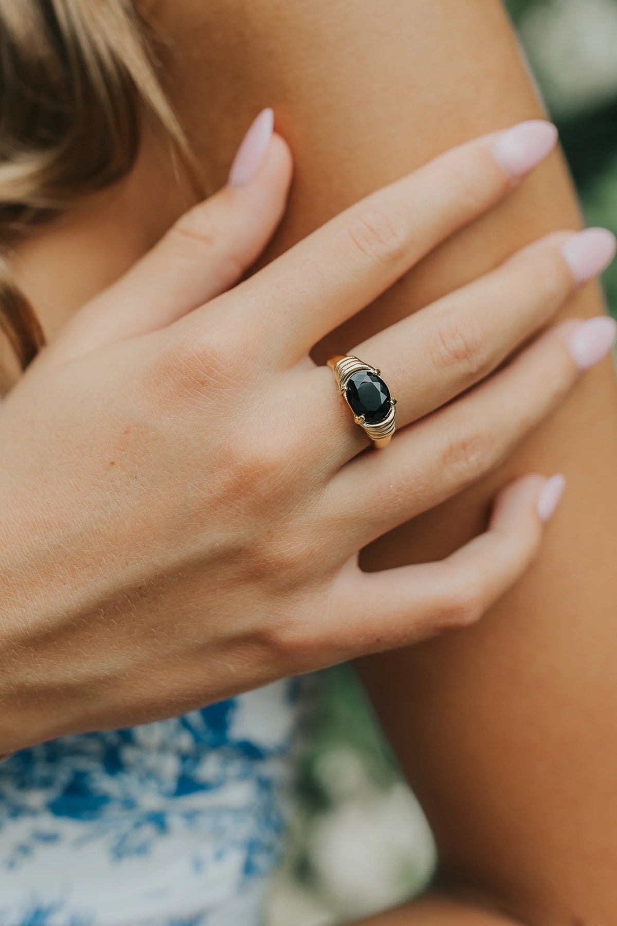 The Maddie Ring in Onyx