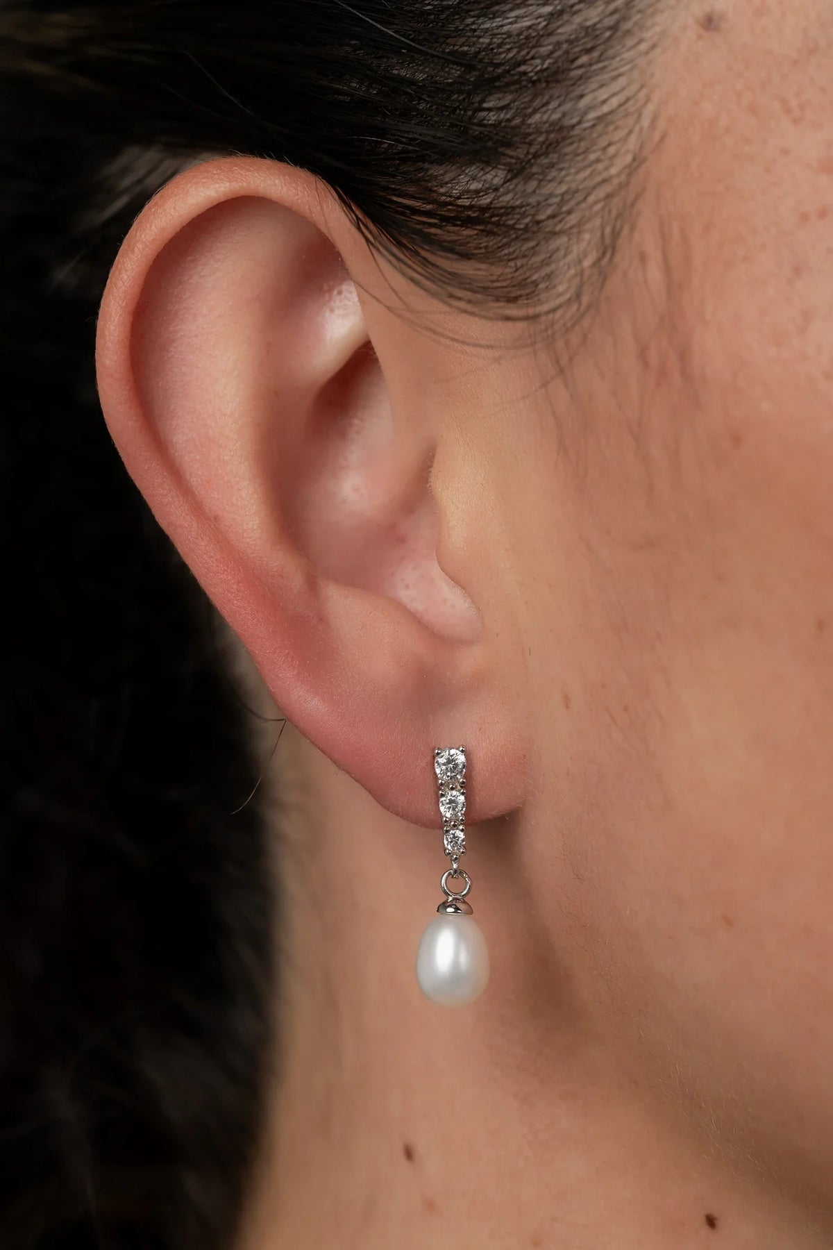 Romona Freshwater Pearl Earrings | Silver