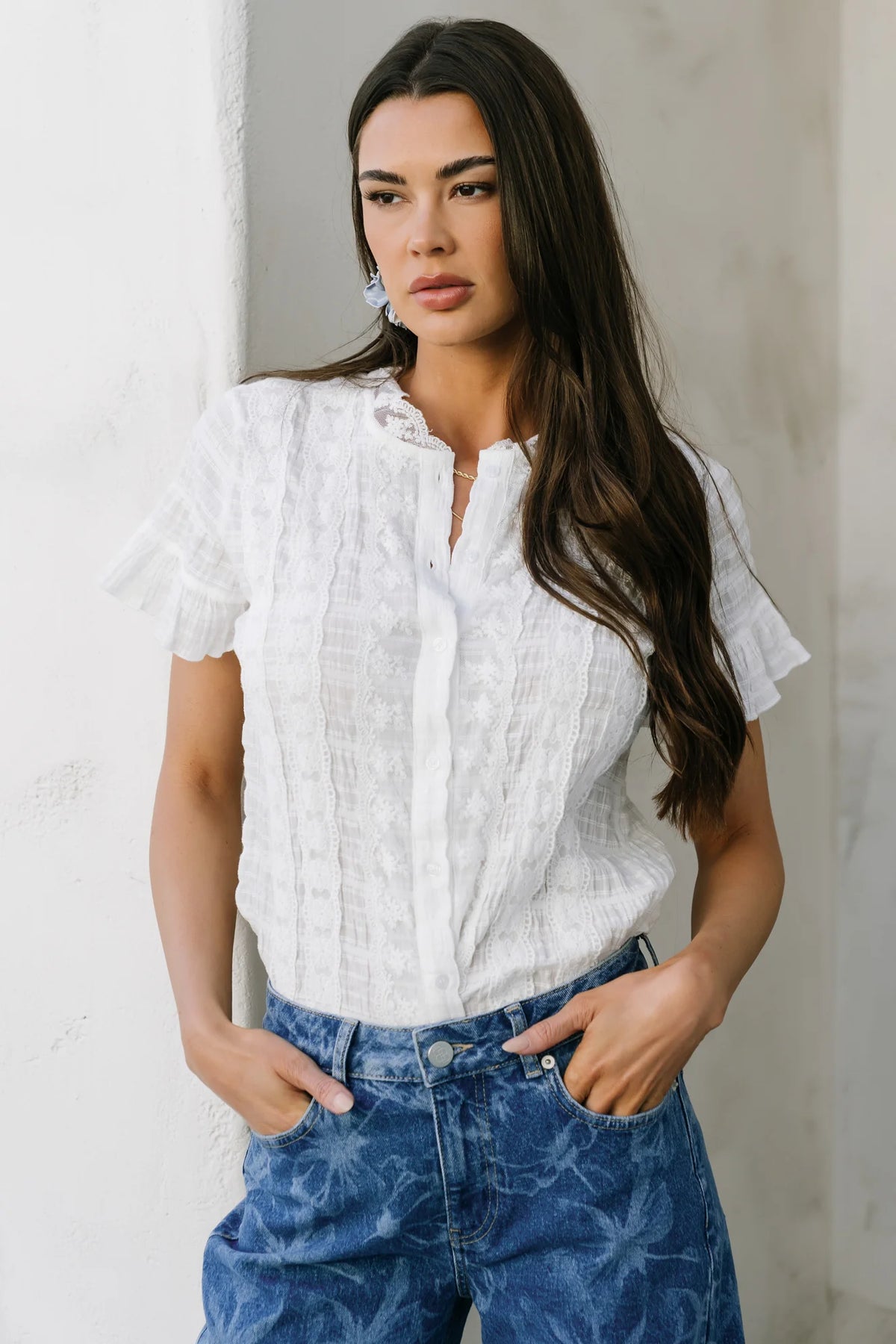 Zara Lace Top | White