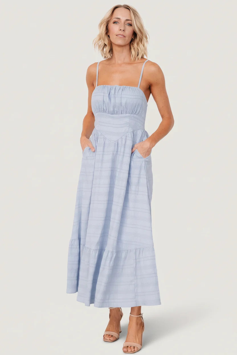 Mikayla Textured Tank Dress | Light Blue