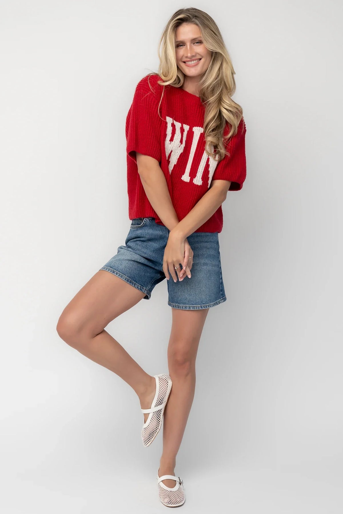 Victory Sweater Top | Red