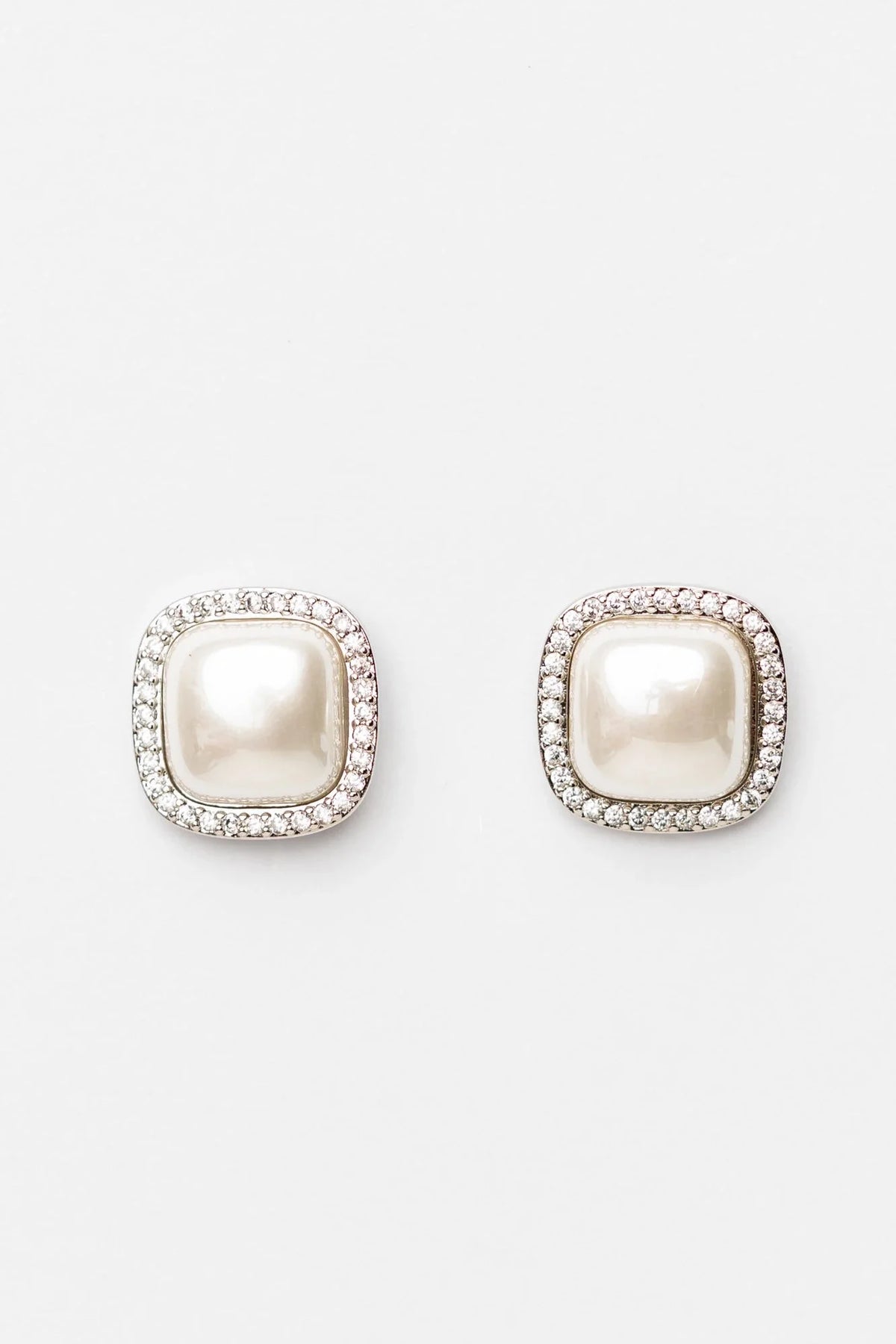 Elianna Pearl Stud Earring | Silver