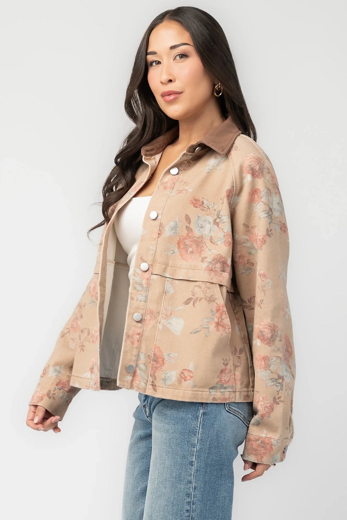 Lori Lightweight Jacket | Natural Floral