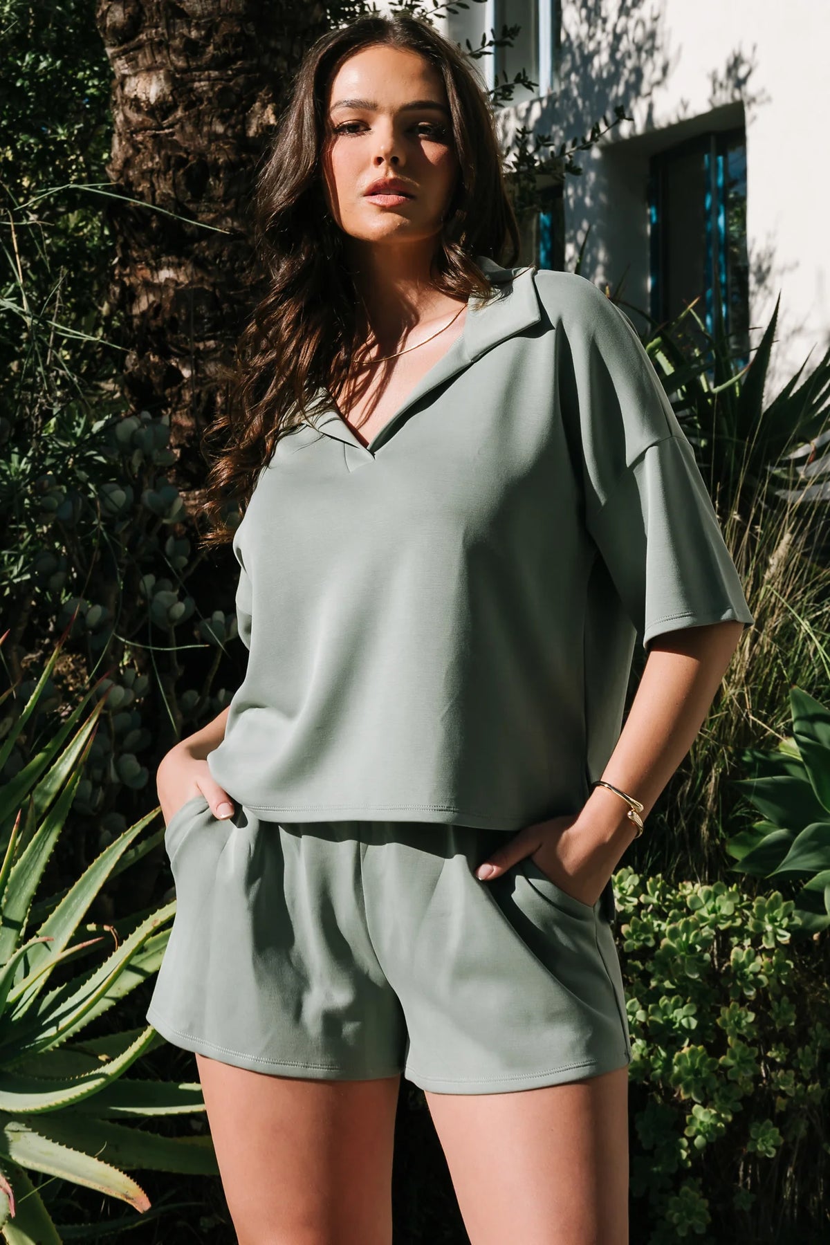 Ana Top + Shorts Set | Green