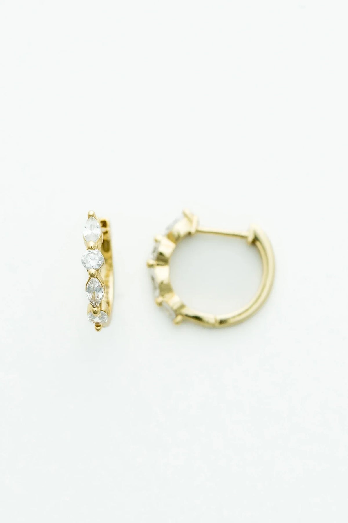 Aria Crystal Hoop Earrings | Gold