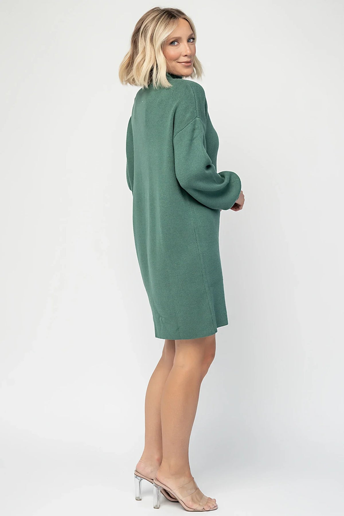 Harlow Sweater Dress | Evergreen