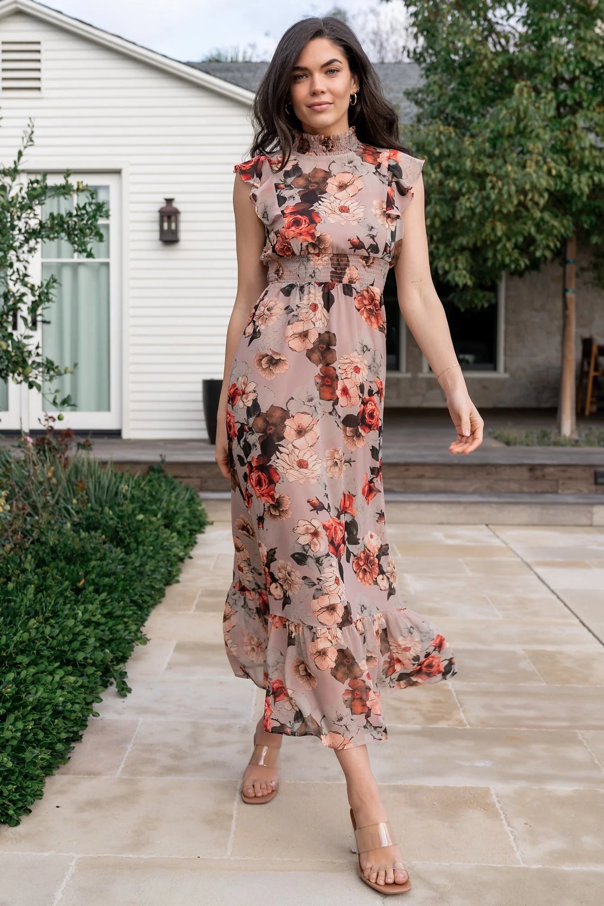 Kearny Ruffle Maxi Dress | Blush + Vintage Floral