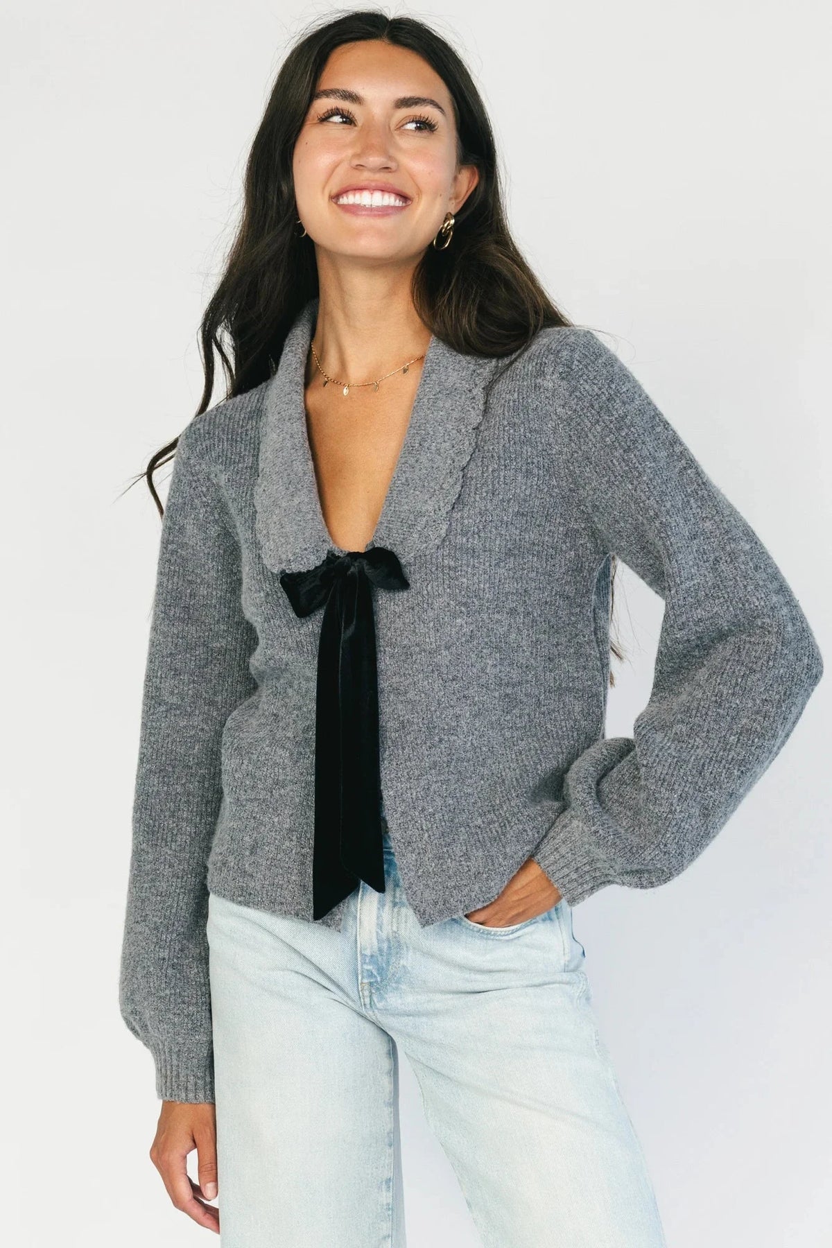 Emerson Bow Sweater | Gray