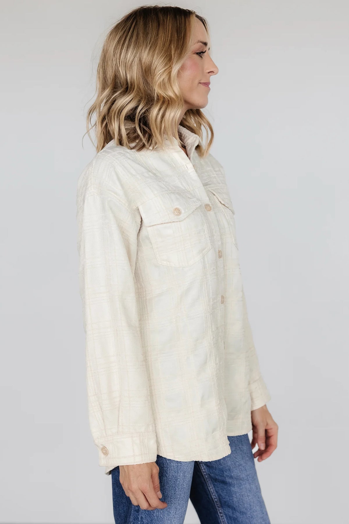 Joanna Plaid Shacket | Cream + Natural