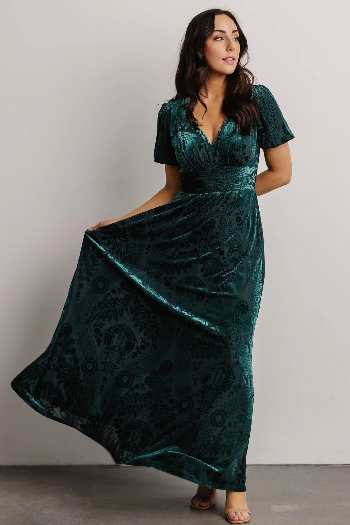 Leslie Velvet Maxi Dress | Emerald